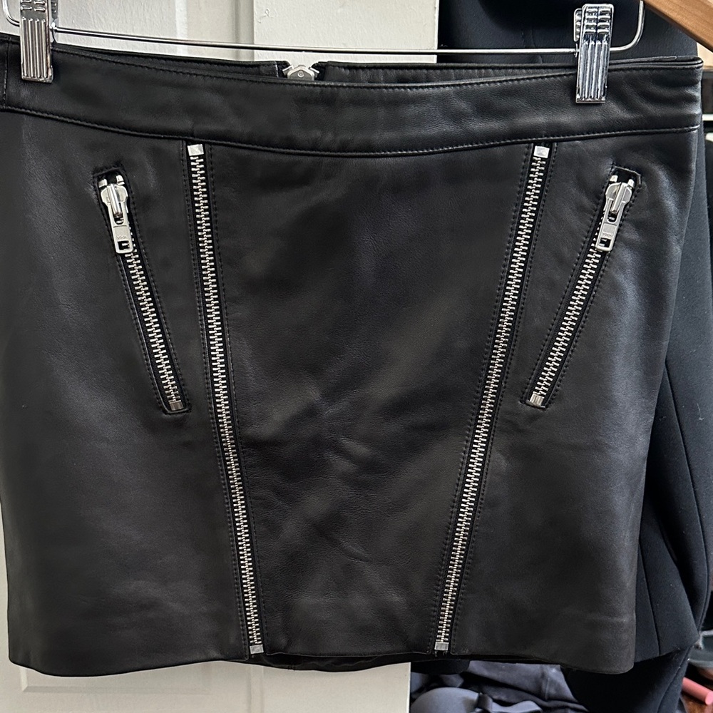 Mason Black Mini Skirt with Silver Zipper Accents